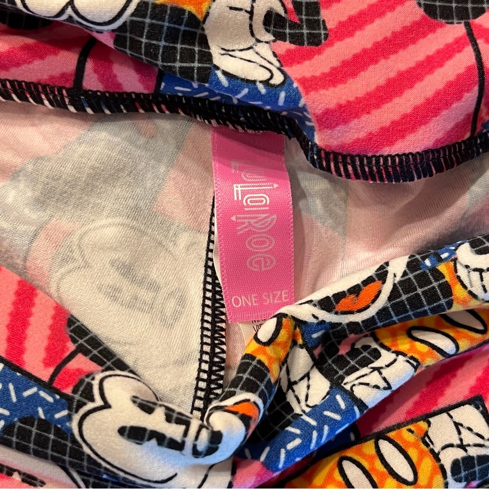 LuLaRoe Disney OS Leggings Bundle Mickey Mouse Pink 2 Pair One Size - Picture 8 of 8